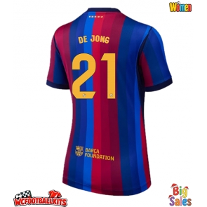 Barcelona Frenkie de Jong #21 Replica Home Stadium Shirt for Women 2026-27 Short Sleeve